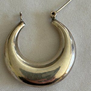 Crescent Sterling Silver Hoop Earrings